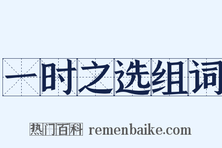 一时之选组词是什么意思的图片